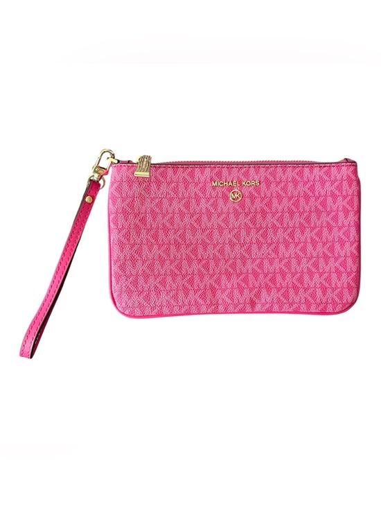 Michael Kors Handbags - Michael Kors Hot Pink Signature Wristlet Zip Pouch with Gold Hardware New
